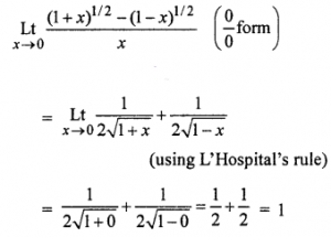Que-15: lim(x→0)((1+x)1/2 - (1-x)1/2/x)