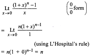 Que-16: lim(x→0)((1+x)n - 1/x)
