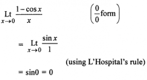 Que-18: lim(x→0)(1 - cos x/x)