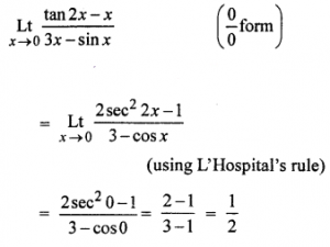 Que-20: lim(x→0)(tan 2x - x/3x - sin x)