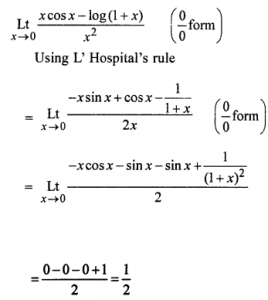 Que-21: lim(x→0)(x cos x - log(1+x)/x²)