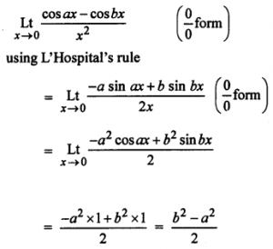 Que-23: lim(x→0)(cos ax - cos bx/x²)
