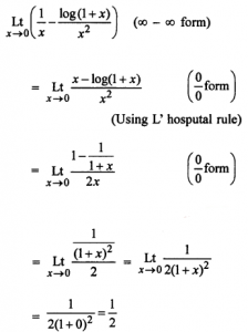 Que-25: lim(x→0)(1/x - log(1+x)/x²)