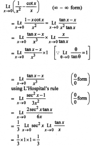 Que-28: lim(x→0)(1/x² - cot x/x)