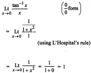 Que-3: lim(x→0)(tan-1x/x)