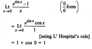 Que-4: lim(x→0)(esinx-1/x)
