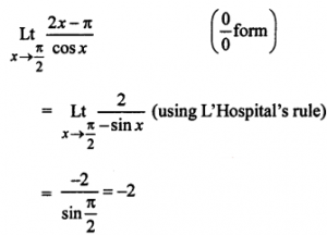Que-7: lim(x→π/2)(2x-π/cos x)
