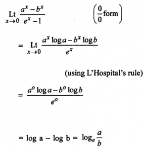 Que-9: lim(x→0)(ax-bx/ex-1)