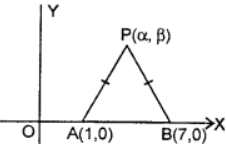 Que-17: A(1, 0) and B(7, 0) are two points on the axis of x. A point P is taken in the first quadrant such that PAB is an isosceles triangle and PB=5 units. Find the equation of the circle described on PA as diameter.