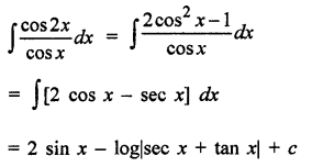 Que-1: ∫cos 2x/cos x dx