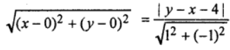 Que-22: Find the equation of the parabola whose focus is at the origin, and whose directrix is the line y – x = 4. Find also the length of the latus rectum, the equation of the axis, and the coordinates of the vertex.