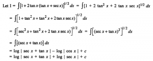 Que-10: ∫[1 + 2tanx(tanx+secx)]1/2 dx