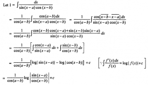 Que-11: ∫dx/sin(x-a)cos(x-b) dx