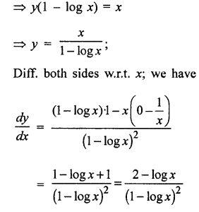 Que-26: If xy = ey-x, prove that dy/dx = 2-log x/(1-log x)².