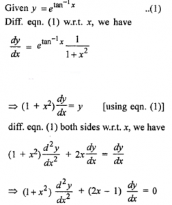 Que-7: If y = e^(tan-1 x) , prove that (1+x²)d²y/dx² + (2x-1) dy/dx = 0.