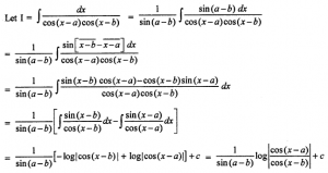 Que-12: ∫dx/cos(x-a)cos(x-b) dx