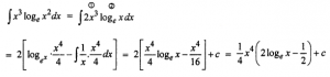 Que-12: ∫x³ loge x² dx