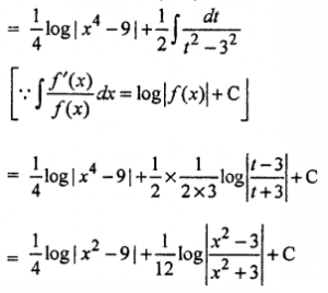 Que-7: (i) ∫x³+x/x4−9 dx (ii) ∫cosx/4−sin²x dx (iii) ∫log(2+x²) dx (iv) ∫x²−4/x4+16 dx