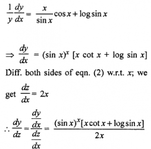 Que-27: Differentiate (sin x)x w.r.t. x².