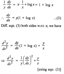 Que-8: If y = xx, prove that d²y/dx² - 1/y (dy/dx)² -y/x = 0
