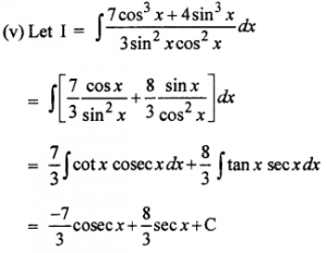 Que-5: (i) cos2x . cos4x . cos6x (ii) sin x . sin2x . sin3x (iii) cos²x-sin²x/√1+cos4x (iv) cos4 xsin4x (v) 7 cos³x + 8 sin³x / 3sin²x cos²x