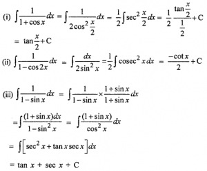 Que-6: (i) 1/1+cosx (ii) 1/1-cos2x (iii) 1/1-sinx (iv) 1-cos2x/1+cos2x (v) √1+cosx (vi) √1+sin2x (vii) cosx√1+cos2x (viii) sinx√1-cos2x (ix) cosx-sinx/cosx+sinx (2+2sin2x) (x) 4-5sinx/cos²x + 1/sin²x.cos²x (xi) sinx+cosx/√1+sin2x