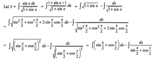 Que-15: ∫sinx/√1+sinx dx