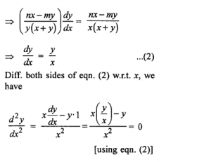 Que-13: If xmyn = (x + y)m+n, prove that d²y/dx² = 0.