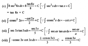 Que-1: (i) sin 2x (ii) 2 sin 3x (iii) 1/3cos4x (iv) cos 5x / 2 (v) 8 cos2 8 (vi) cosec2 2x (vii) sec 5x tan 5x (viii) -cosec 3x cot 3x