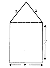Que-12: (i) A large window has the shape of a rectangle surmounted by an equilateral triangle. If the perimeter of the window is 12 metres find the dimensions of the rectangle that will produce the largest area of the window. (ii) A figure consists of semicircle with a rectangle on its diameter. If its perimeter is p cm, find its dimensions so that its area is maximum.