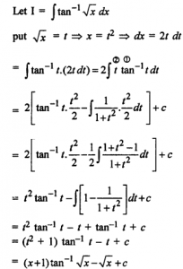 Que-20: ∫tan-1 √x dx