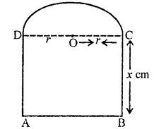 Que-12: (i) A large window has the shape of a rectangle surmounted by an equilateral triangle. If the perimeter of the window is 12 metres find the dimensions of the rectangle that will produce the largest area of the window. (ii) A figure consists of semicircle with a rectangle on its diameter. If its perimeter is p cm, find its dimensions so that its area is maximum.