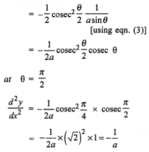 Que-17: Find d²y/dx² when θ = π/2 : (i) x = a(θ + sin θ), y = a(1 – cos θ) (ii) x = a(1 – cos θ), y = a(θ + sin θ).