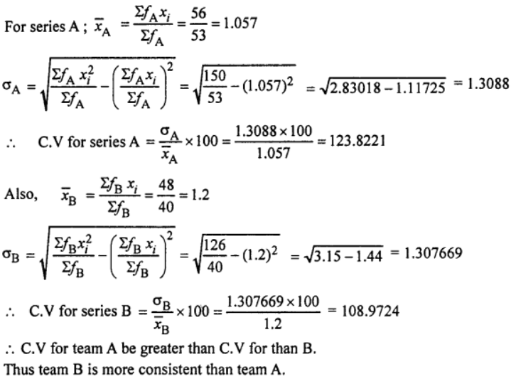 Que-16: Goals scored by two teams A and B in a football season were as follows : 