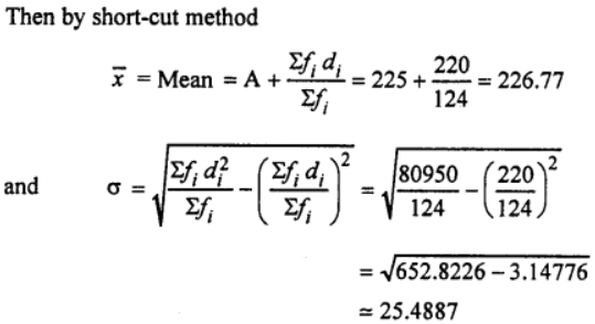 Find the mean and the standard deviation from the following :