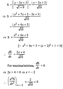 Que-18: Find the coordinates of a point on the parabola y = x2 + 7x + 2 which is closest to the straight line y = 3x – 3.