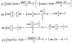 Que-2: (i) cos (5 – 3x) (ii) 2sin (π/2-x²) (iii) sin(3/4 x+5) (iv) 4 sec2(2x – 4)