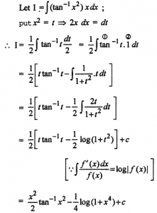 Que-31: ∫(tan-1x²) x dx