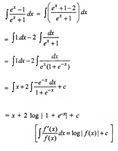 Que-32: ∫ex-1/ex+1 dx