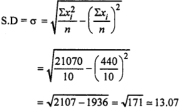Que-3: Find the standard deviation of the following set of numbers : 25, 50, 45, 30, 70, 42, 36, 48, 34, 60 