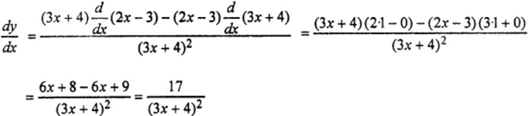 Que-7: y = (2x−3)/(3x+4)