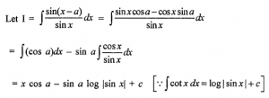Que-4: ∫sin(x-a)/sinx dx