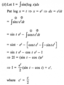 Que-4: (i)∫cos(logx) dx (ii)∫sin(logx) dx