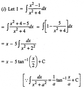 Que-5: (i) ∫x²−1/x²+4 dx (ii) ∫x4/x²+1 dx (iii) ∫3x5/1+x1/2 dx (iv) ∫dx/2+cosx