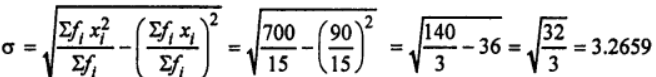 Que-5: Calculate the standard deviation for the following distribution : 