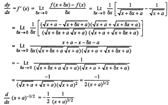 Que-7: 1 / √(x+a)