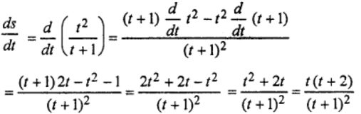 Que-9: s = t2 (t + 1)-1
