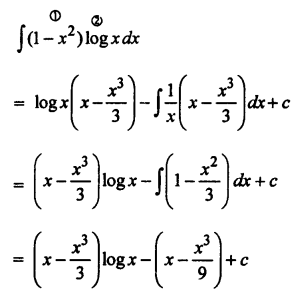 Que-6: ∫(1-x²) log x dx