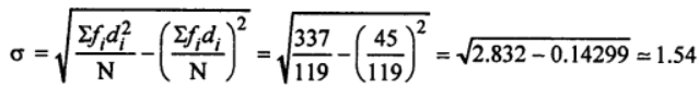 Que-6: Calculate the standard deviation of the following data : 