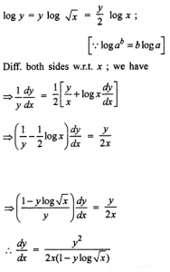 Que-22: If y = √x√x^(√x.....∞) find dy/dx